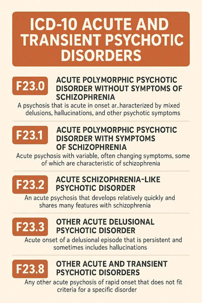 F23 disorders in ICD-10